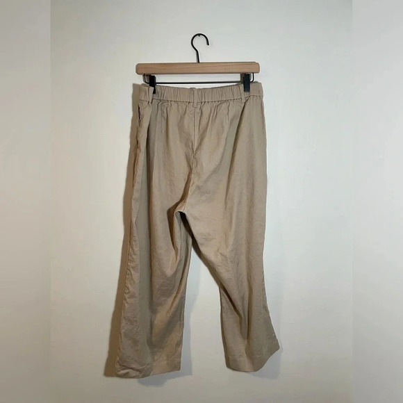 J. Jill Pants Women's 16 Beige Khaki Linen Blend Stretch Cropped Ankle Straight - Picture 4 of 9
